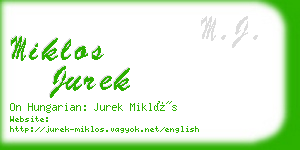miklos jurek business card